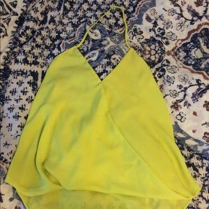 Neon Yellow Surplice Halter